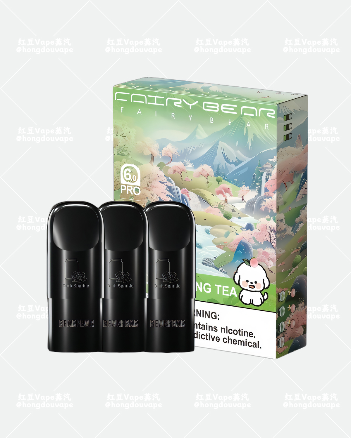正品Bearfbar Pods比熊6代电子烟弹 大容量 3.0毫升(3颗装) 陶瓷芯 多口味可选 (通用弹)
