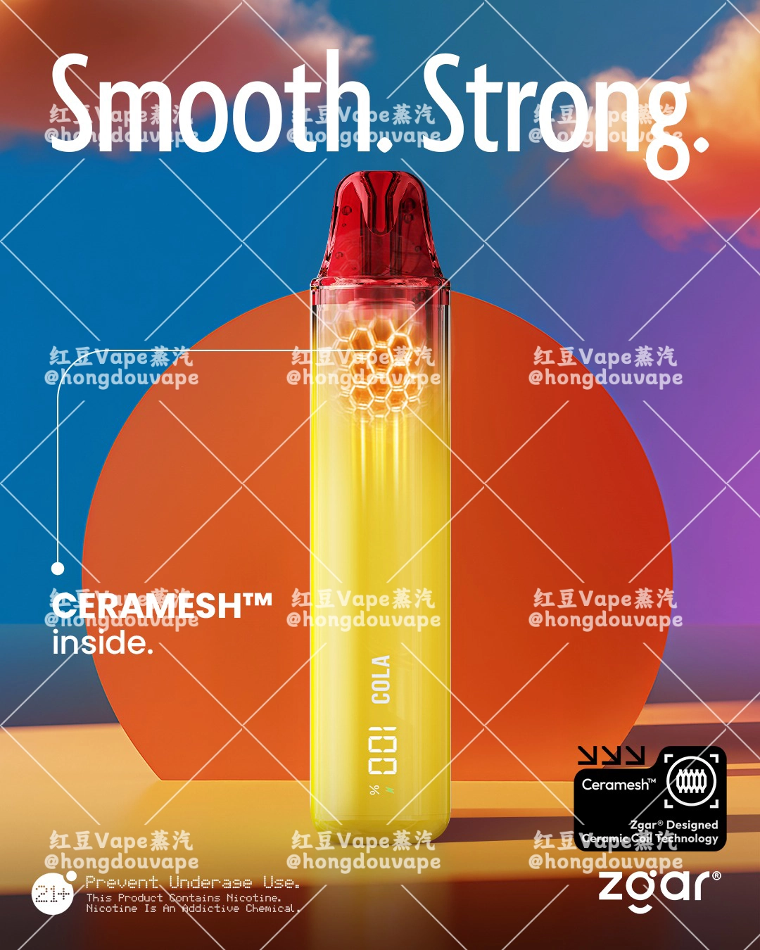 正品zgar pulse冰熊飒潮4000口一次性电子烟 陶瓷芯 多口味可选