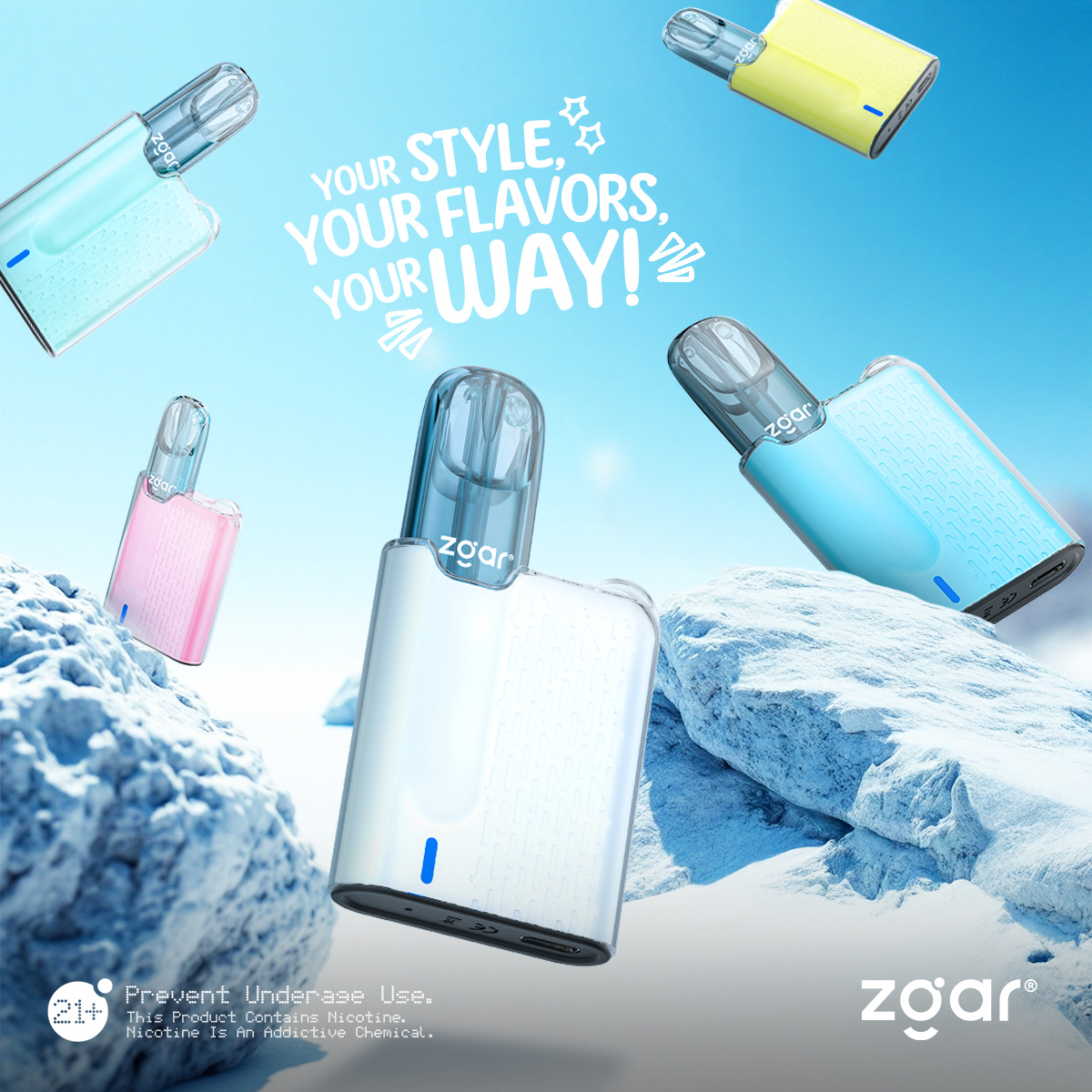 正品冰熊zgar&gowif合作款 nex 换弹式电子烟杆 自动调压 多颜色可选(通用杆)