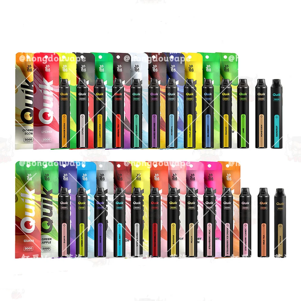 泰版quik小黑条5000口一次性电子烟 双发网状雾化芯 零糖零脂 多口味可选