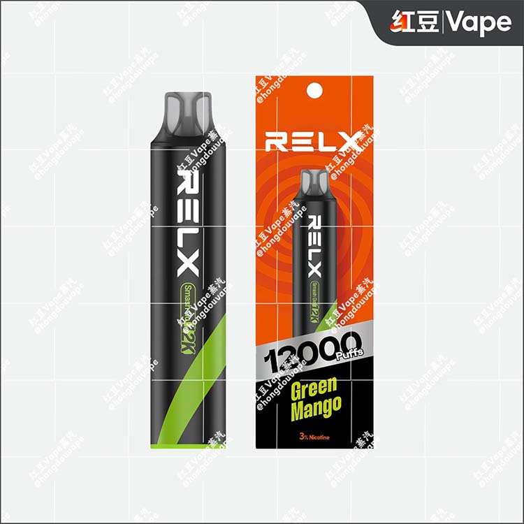 悦刻黑条 Relx Smash Go 12000口一次性电子烟 包装展示
