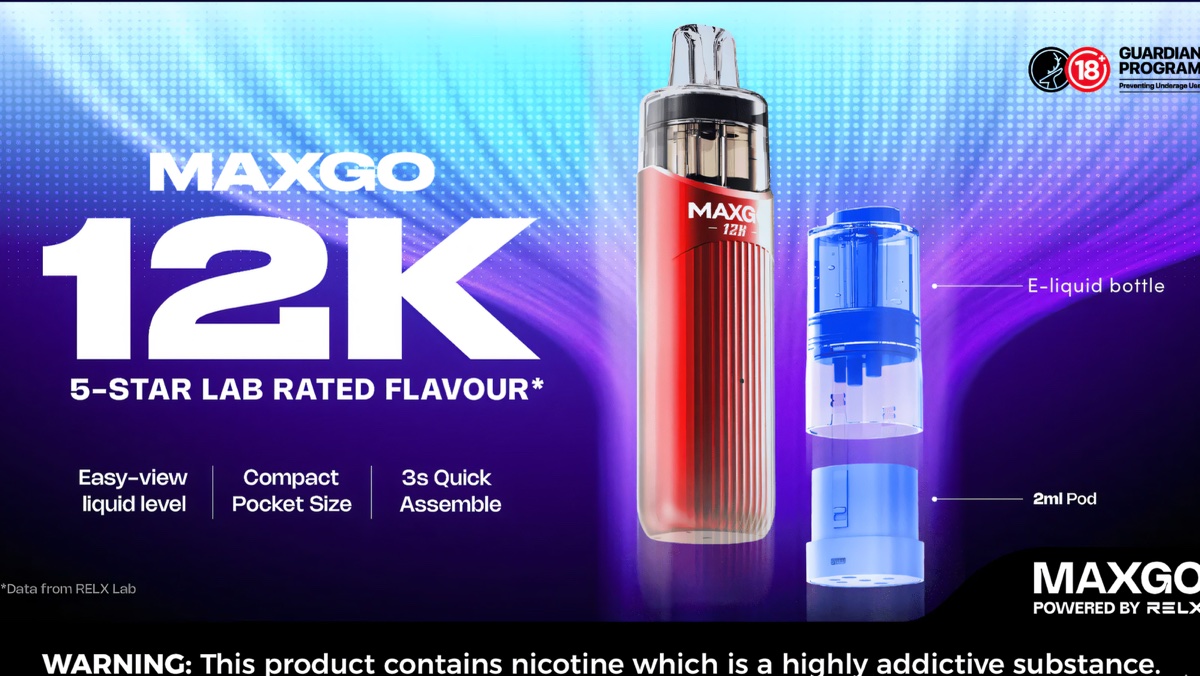 RELX悦刻MAXGO一次性电子烟 营销宣传图